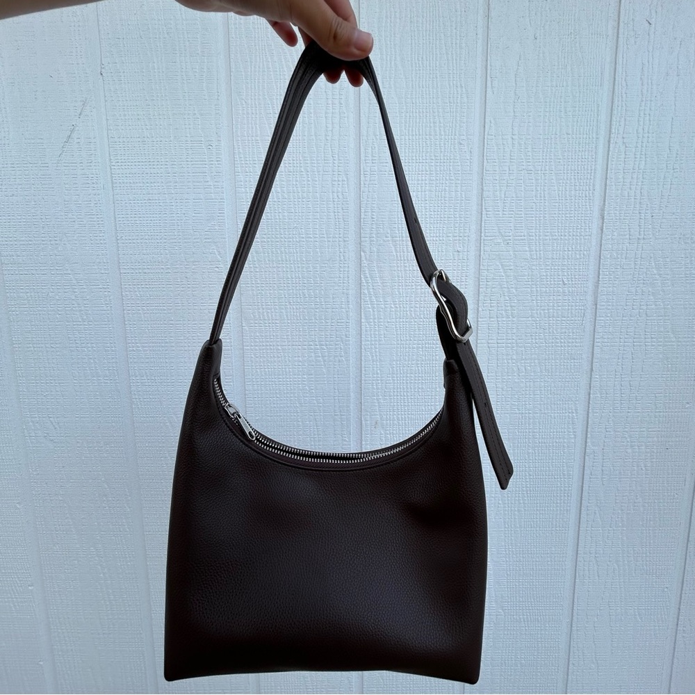 BAGGU Mini Recycled Leather Shoulder Bag Brown - Picture 8 of 9